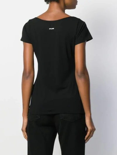 Shop Styland U-neck T-shirt In Black