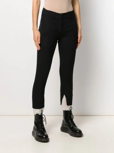 ANN DEMEULEMEESTER CROPPED TROUSERS - 黑色