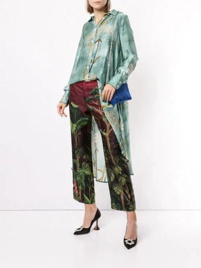 Shop F.r.s For Restless Sleepers Jungle Print Straight Trousers In Red