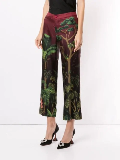 F.R.S FOR RESTLESS SLEEPERS JUNGLE PRINT STRAIGHT TROUSERS - 红色