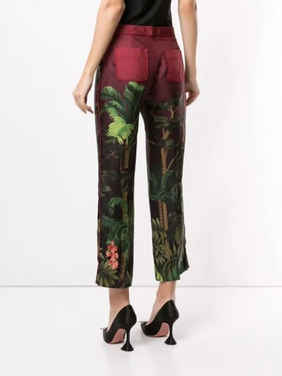 F.R.S FOR RESTLESS SLEEPERS JUNGLE PRINT STRAIGHT TROUSERS - 红色