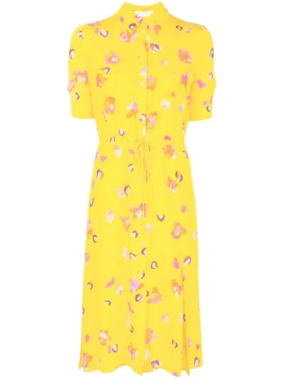 Shop Altuzarra Floral Print Shirt Dress In Yellow