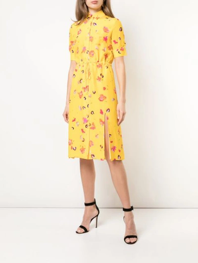 Shop Altuzarra Floral Print Shirt Dress In Yellow