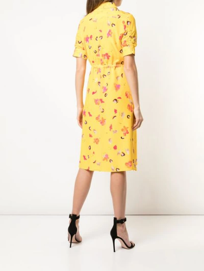 Shop Altuzarra Floral Print Shirt Dress In Yellow