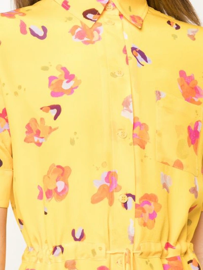 Shop Altuzarra Floral Print Shirt Dress In Yellow