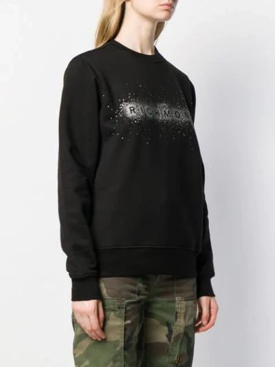 Shop John Richmond Embellished Logo Sweatshirt In Black