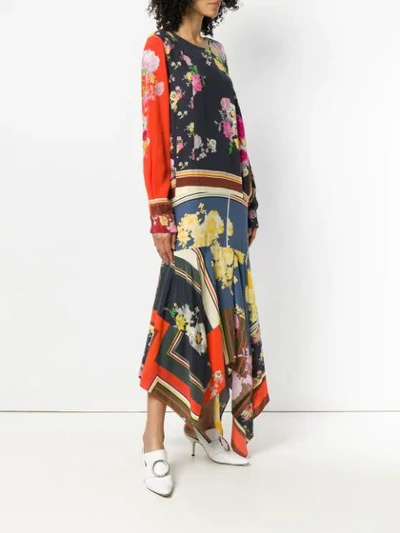 Shop Preen Line Kaia Floral Foulard Dress In Multicolour