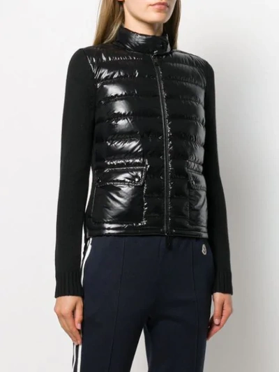 Shop Moncler Panelled Padded Jacket In 999 Black