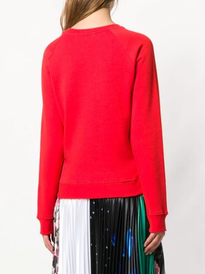 Shop Msgm Logo Print Sweatshirt In Red