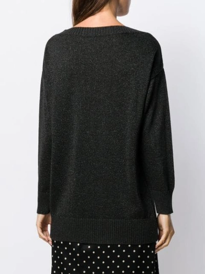 Shop P.a.r.o.s.h Fine Knit Sweatshirt In Black