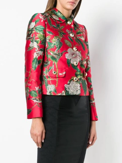 Shop Dolce & Gabbana Jacquard Effect Jacket - Red