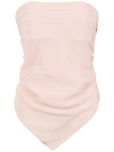 Shop Adriana Degreas Silk Bandeau Blouse In Pink