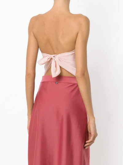 Shop Adriana Degreas Silk Bandeau Blouse In Pink