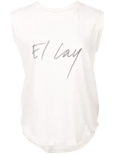 Shop Raquel Allegra El Lay Muscle T-shirt - White
