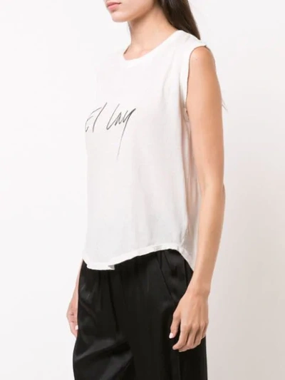 Shop Raquel Allegra El Lay Muscle T-shirt - White
