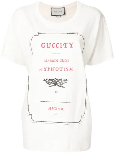 Gucci Hypnotism Graphic Tee In White | ModeSens