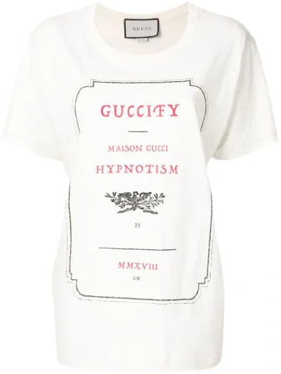 Shop Gucci Fy Print T In White