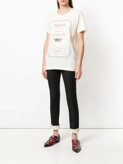 Shop Gucci Fy Print T In White