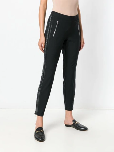 Shop Cambio Zip Leg Slim-fit Trousers - Black