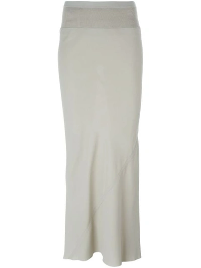 Shop Rick Owens Pleated Back Maxi Skirt In Neutrals