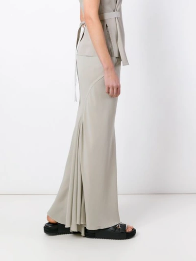 Shop Rick Owens Pleated Back Maxi Skirt In Neutrals