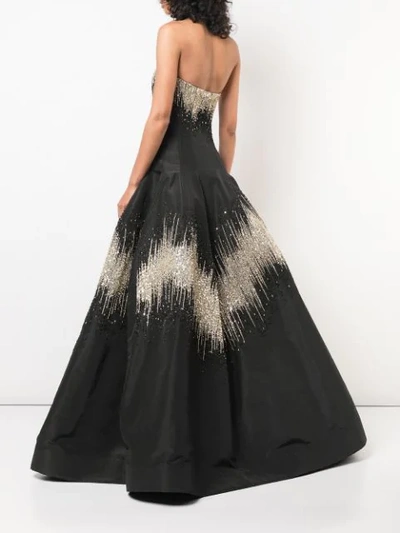 Shop Oscar De La Renta Shimmer Details Ball Gown In Black
