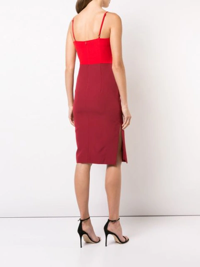 Shop Milly Colour Block Spaghetti Strap Dress - Red