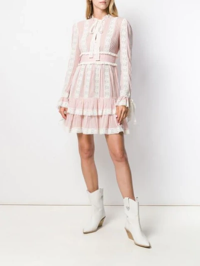 Shop Zimmermann Short Verity Dress In Dusty Pink