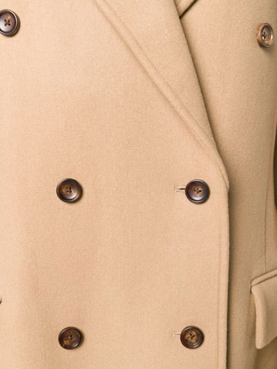 Shop Joseph Long Double Breasted Coat In Neutrals