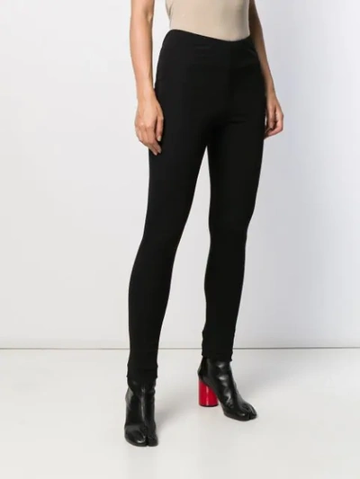 Shop Mm6 Maison Margiela Stretch Legging Trousers In Black