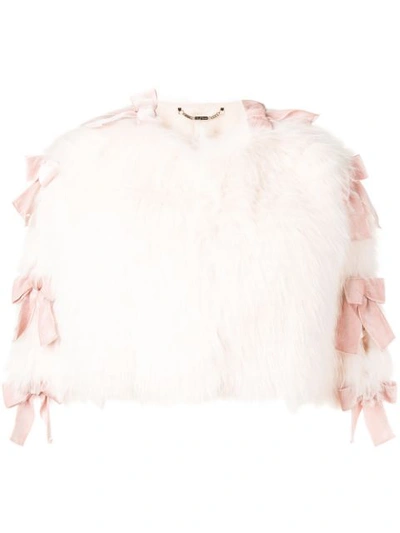 Shop Fendi Fox Fur Cape In Pink