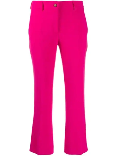 Shop Alberto Biani Cropped Flared Trousers In Pink