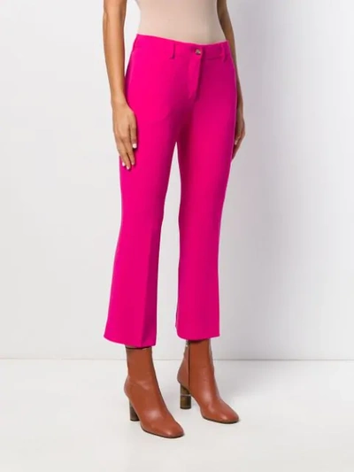 Shop Alberto Biani Cropped Flared Trousers In Pink