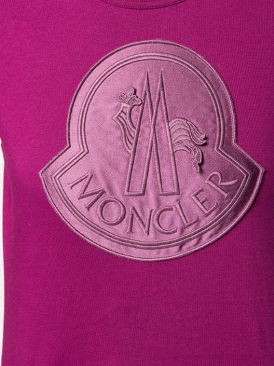 Shop Moncler Logo Patch T-shirt In 644 Purple