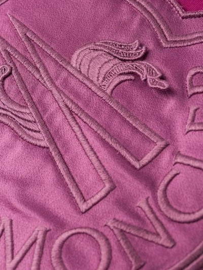 Shop Moncler Logo Patch T-shirt In 644 Purple