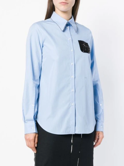 Shop N°21 Nº21 Crystal & Sequin Embellished Shirt - Blue