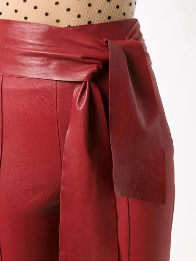 Shop Nk Leather Skinny Trousers In Red