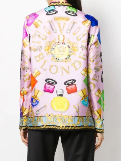Shop Versace Perfume And Jewellery Print Shirt In Pink