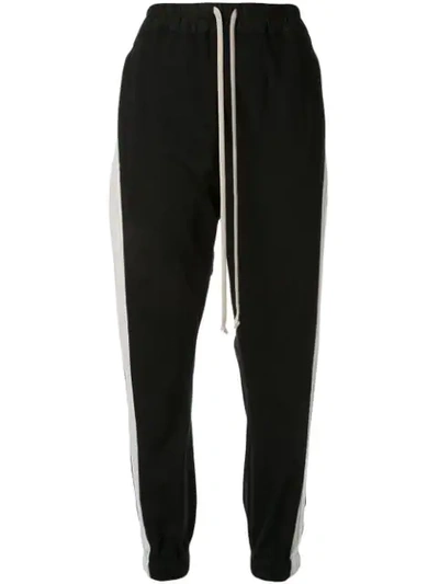 Shop Rick Owens Striped Track Trousers In Black