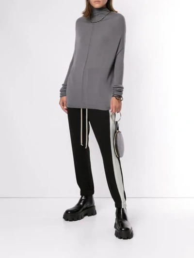 Shop Rick Owens Striped Track Trousers In Black