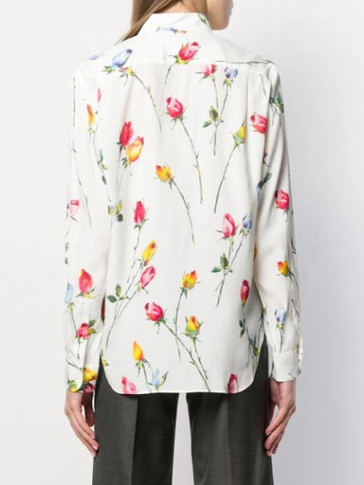 Shop Junya Watanabe Oberteil Mit Rosen-print In White