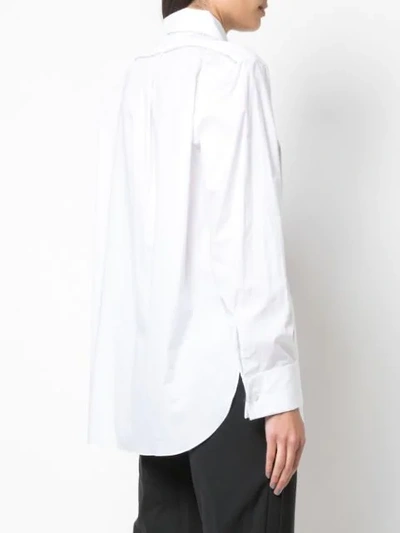 AREA 晶饰镶嵌长袖衬衫 - 白色