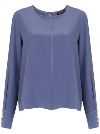 Shop Alcaçuz Confiar Silk Blouse In Blue