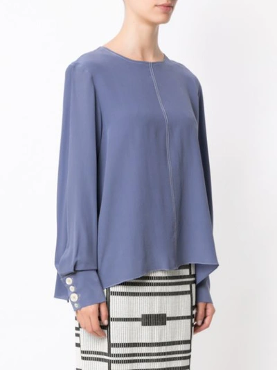 Shop Alcaçuz Confiar Silk Blouse In Blue