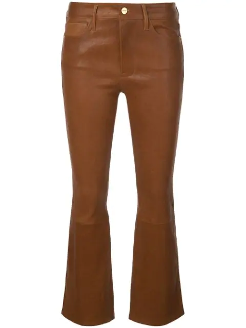 tan leather jeans