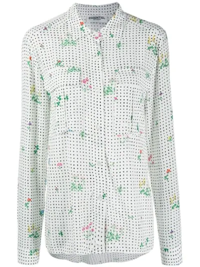 Shop Essentiel Antwerp Polka Dot Casual Shirt In White