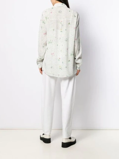 Shop Essentiel Antwerp Polka Dot Casual Shirt In White