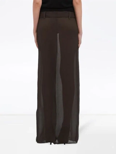 Shop Prada Belted Maxi Skirt In Brown