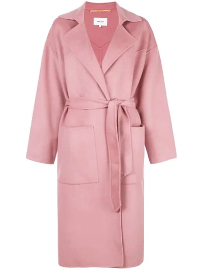 Shop Nanushka Belted Trench Coat In Pink