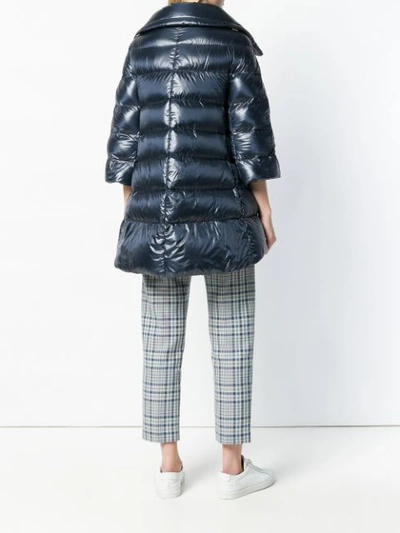 Shop Herno Padded Zipped Coat In Blue